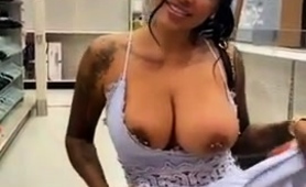 Voluptuous Latina Exposes Her Marvelous Big Tits In Public