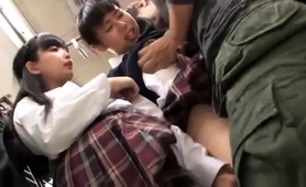 Lovely Japanese Schoolgirls Pumped Full Of Cock In Public 