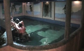 Lustful Amateur Lovers Caught Having Sex In A Public Pool