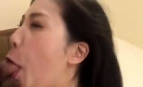 Amateur Japanese Wife Slides A Meat Prick Down Her Throat