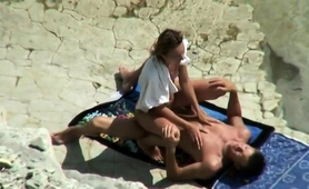 Amateur Lovers Caught Having Wild Sex At The Beach