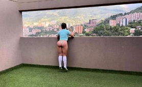 Playful Latina Schoolgirl Puts Her Fabulous Booty On Display