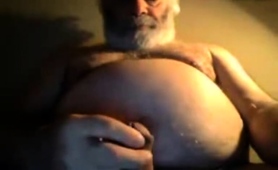 Chubby Old Man Jerking Off His Meat Stick On Webcam