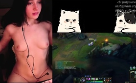 Horny Gamer Strips Naked And Plays With Herself On Webcam