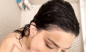 Cum Loving Latina Gives Fabulous Pov Blowjob In The Shower