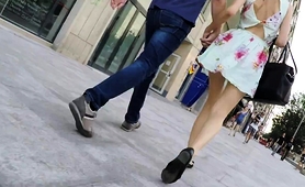 Street Voyeur Follows A Hot Amateur Teen With Lovely Legs